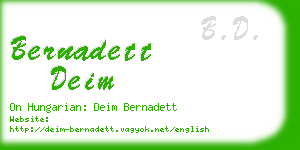 bernadett deim business card